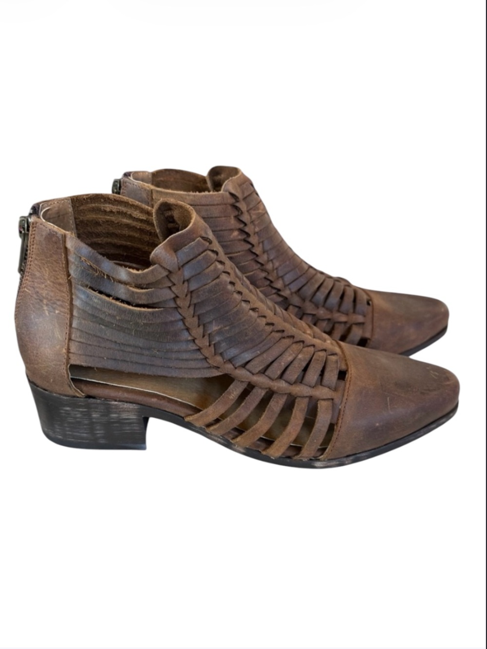 NEW Sbicca Vintage Collection Brown Leather Ankle Boots